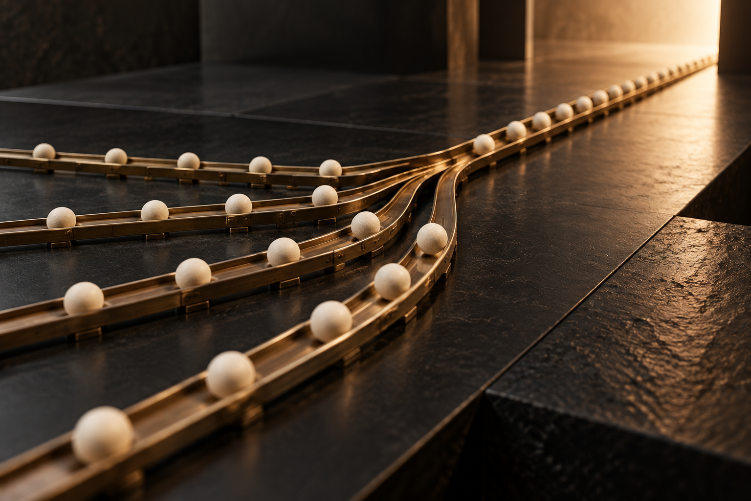 Bronze project tracks joining into a common delivery path